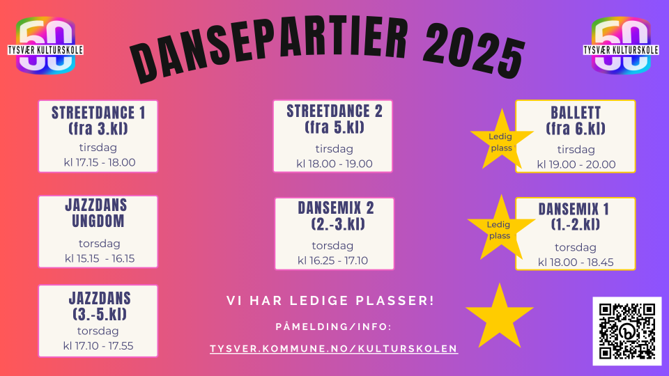 Lenke til artikkel: Ledige plasser på dansegrupper i kulturskolen