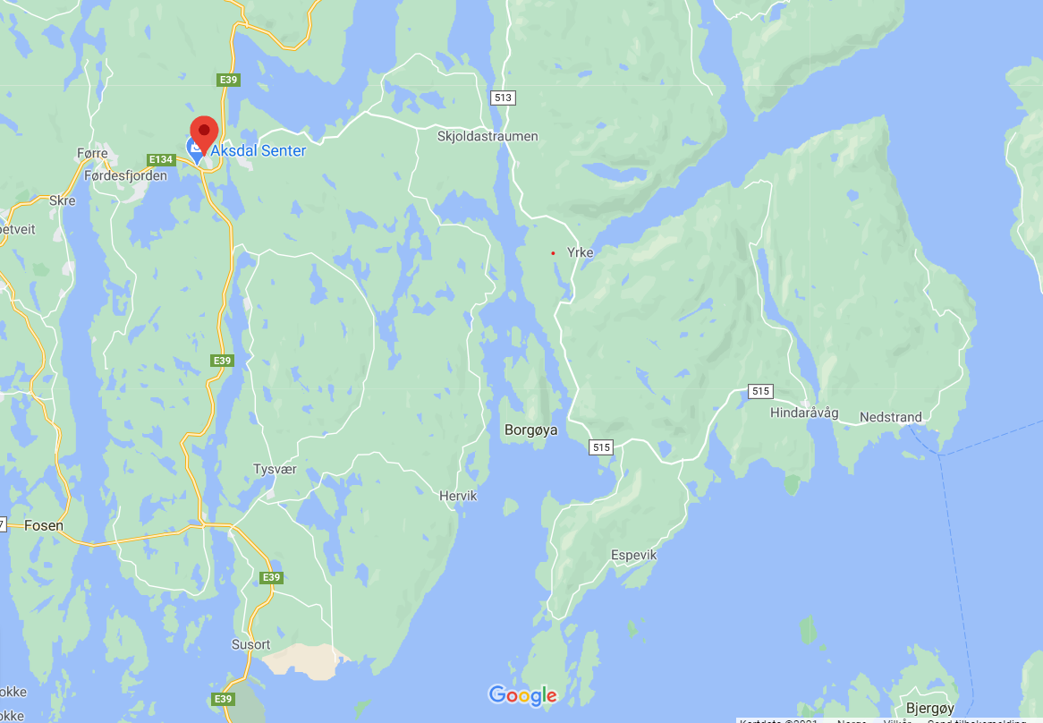 Kart over Tysvær - Klikk for stort bilde